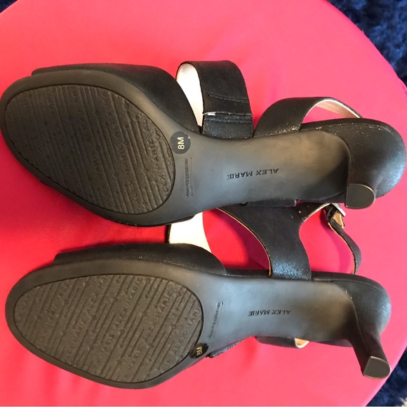 Alex Marie Black Slingback Sandals with Textured Fabric and Very Comfortable. - Picture 7 of 12